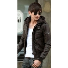Coat han2 ban3 cultivate one's morality hooded brief paragraph leisure man fur clothing
