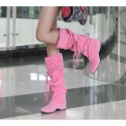 Hot Selling women's medium-leg boots elevator tassel nubuck leather casual boots Eur 34-43 