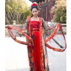 Red ancient costume design and color broken hanfu high-ranked imperial concubine fairy  loading photo show stage 