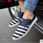 Summer new breathable stripe han man canvas shoes British male shoes fashion casual shoes BanXie 