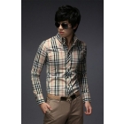 2013 new spring European-style men's long sleeve plaid shirt 5014