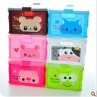 Cartoon animals plastic folding sorting box store content box receive a case of covered 