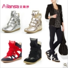 free shipping!2013 new spring autumn and winter Gold and silver color high-top shoes fashion   casual women's shoes!Hot sale