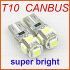 Free shipping 50pcs/ lot T10 5 SMD 5050 LED Car CANBUS W5W Side Light Bulbs 