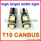 Super Bright + Free Shipping + Wholesale 50pcs/lot + Canbus Car LED SMD Light + NO OBC ERROR Canbus T10 W5W 194 3 Led Bulb 