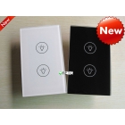 US model,Smart home  panel wall switch 2 way with imported IC,crystal tempered glass panel+LED indicator 