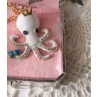 Wholesale -fashion gold plated white octopus crown crystal necklace #E471