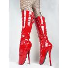 Free shipping by DHL,hot sale 7.09" red spike heels ballet boots,ladies party dancing boots