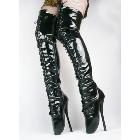 Dropshipping,bright black PU over the knee high ballet boots