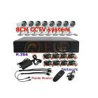 DHL free shipping Waterproof cameras Phone Monitor network 8 CH CCTV Security DVR 8 Outdoor IR Cameras System