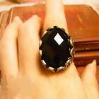 Min.order is $10 (mix order) 21A27 Fahion Korea  exaggerate black gem rings jewelry ! !Free shipping! cRYSTAL sHOP