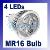 Big Discount!! 10pcs/Lot 4W 12V MR16 4LED Light Bulb Warm White Spotlight Free Shipping 213