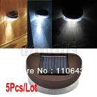 Promotions!! 5Pcs/Lot 2LED Stairway Mount Garden Fence Outdoor Solar Wall Light Lamp Free Shipping 4956