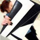 Lady's handbag autumn and winter fashion serpentine pattern 3color block clutch day clutch envelope  bag