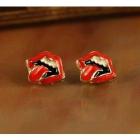 Min.order is $15 (mix order) Promotion beautiful red lips big tongue stud earrings retro fashion earring R2107