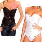 White/Black Hot Sexy Lace up Steel Corset Bustier G-String Sexy Lingerie Women Special gift 4 sizes 3106