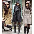 free shipping New Fashion Outwear OL style Womens Ladies Slim Fit Trench Double Breasted Overcoat