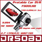 2.7'' LTPS(4:3) 1280*720 F900LHD Pratable Car DVR H.264 Vehicle DVR Recording 130 degrees A+level degrees high resolution lens
