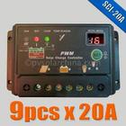 9PCS X 20A 12V 24V Auto intelligence Solar Cell panels Battery Charge Controller Regulators FREE SHIPPING