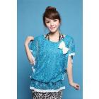 2013 spring and summer new arrival lace decoration batwing sleeve t-shirt women's free shipping LJX831