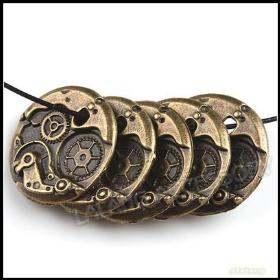 18pcs Antique Bronze Mask Shape Brooch Charms Alloy Pendants Accessories Jewelry Findings 56*38*11mm 140694
