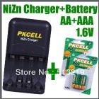 Free Shipping 1Blister  + 1Blister AA Nickel-Zinc Rechargeable Battery+1pcs Ni-Zn Smart Charger EU /UL Plug