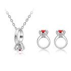 Engagement Gift Promise Crystal Jewelry Set Make With SWA Elements Austrian Crystal Earrings +Necklaces # 87269