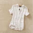 Retail Free shipping new fashion womens summer chiffon shirt silk tops loose blouses shirts for women