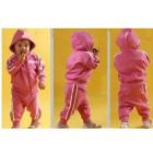 2013  Girls&Boys solid Hooded sport clothes suit Kids cotton casual set with BRAND AD 2colors:Hot pink&blue free shipping