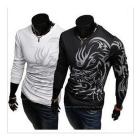 2013 New Arrival Fashionable Brithsh Style Long Sleeve Shirt with Tatoo Free Shipping MTL058