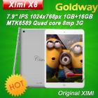 XIMI X8 3G MTK6589 Quad core Tablet PC 7.9 Inch 1024x768px 1GB  16GB ROM Android 4.2 GPS Bluetooth Dual Camera 8mp GSM WCDMA