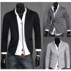 free shipping 2013 New Fashion Men's suits Slim Fit blazer jackets Stylish Cotton Solid for autumn winter wear 3 Colors 4 Sizes