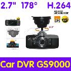 In Stock GS9000 Car DVR Recorder Camera Ambarella 1080P Full HD 2.7 inch LCD Wide Angle with GPS G-Sensor HDMI AV Out