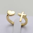 New Fashion jewellery heart cross finger ring nice gift for women Unique design Min order is $10(can mix different goods) R588