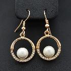New Fashion jewelry Vacuum rose gold plated Imitation Pearl drop earring nice party gift for women gril wholesale E837