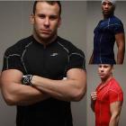 Free delivery of 2013 new styles Men's Collar zipper tights fitness T-shirt speed drying training suit