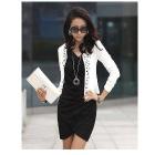 Korea Fashion Beautiful Lady Women Long Sleeve Shrug Jacket Black White