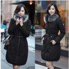 Female fur collars long down jacket in han edition cultivate one's morality leisure thick coat