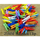 400PCS 25MM Mixed color wood clip jewelry findings handcraft WJA-024