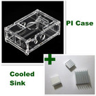 Transparent Pi Box for Raspberry Pi + pure aluminum heat sink set kit (3pcs/kit)