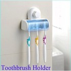 Home Bathroom Toothbrush SpinBrush Suction Holder Stand Rack Plastic Set 5 Bin