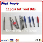 engrave mill drill bits 11pcs/lot best combination, extra bits with cnc machine