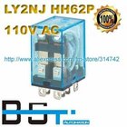 110V AC Coil Power Relay DPDT LY2NJ HH62P-L JQX-13F with Silver Alloy Contacts and LED Lamp