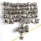 100pcs MIXED 50 DESIGN Charms Beads Tibetan Silver DIY BEADS Fit CHARM Bracelets JOBLOT 151315