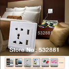 Most Popular Saudi Arabia White Color Beautiful Engraved Pattern Wall Socket with Dual USB Port Charging for smartphone & tablet