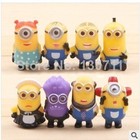 despicable me 2 minion doll toys figure toy cute children's American movies christmas gift for kid minions 8pcs/lot