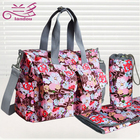 Fashion 6in1 flower Waterproof large capacity multifunctional nappy bag diaper bags with changing mat cooler bag mommy 2014