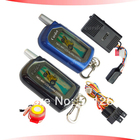 two way motorcycle alarm system with 2pcs LCD remotes,433mhz learning code,remote start/stop engine, alarm trigger