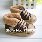 HOT new Rubber bottom first walkers shoes Cotton-padded snow boots inner size 12.5cm13.5cm14.5cm Free shipping 8878