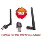 150Mbps Mini USB WiFi Wireless Adapter network LAN Card 802.11n/g/b with Antenna wireless wifi USB adapter!